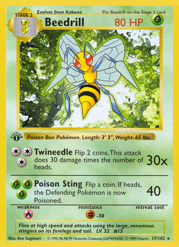 Base set Beedrill #17/102 first edition